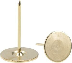 Gold Tone Flat Head Upholstery Nails - 60 Pcs